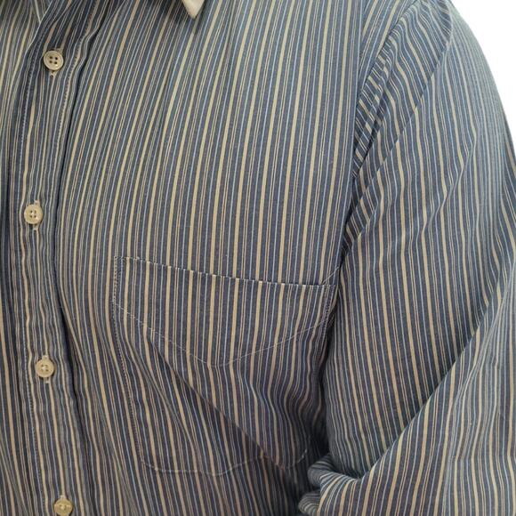 Eagle Shirtmakers Oxford Pinstripe Button Front Dress Shirt Mens L 15 32/33 - Picture 10 of 10